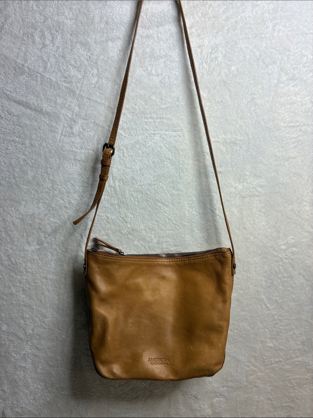 Tan Leather Messenger Crossbody